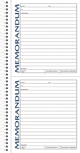 Vista 2 de Adams Cuaderno de notas en espiral, 5.5 x 11 pulgadas, 2 partes, sin carbono, 2 notas por página, 50 páginas, blanco y canario (SC1157)