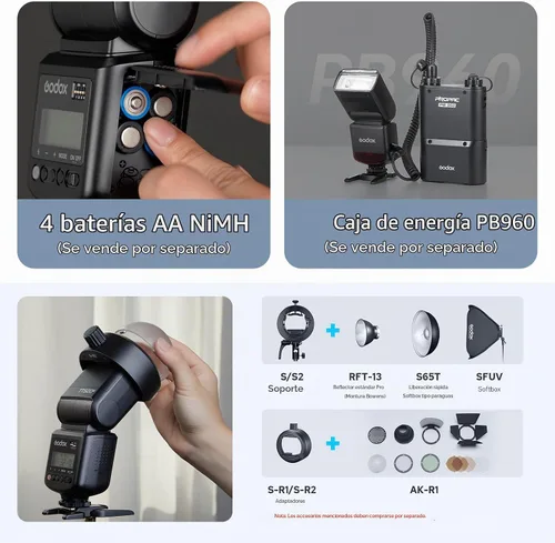 Vista 8 de Godox TT520III TT520 III Flash de cámara, flash universal de zapata caliente, flash manual GN33 con transmisor inalámbrico RT-16, compatible