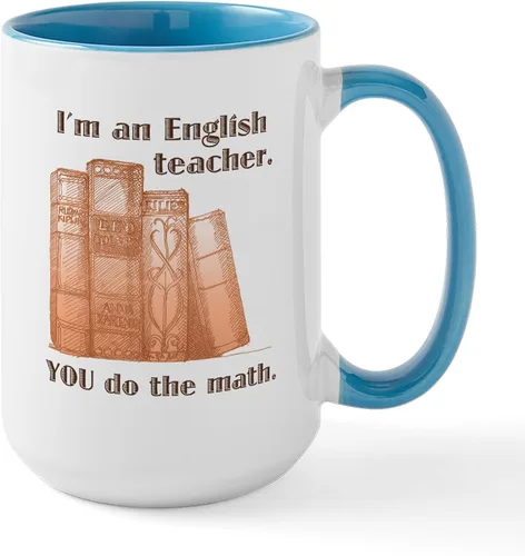 Vista 29 de CafePress Taza de café de cerámica para profesor/matemáticas inglesas, taza de té de 15 onzas