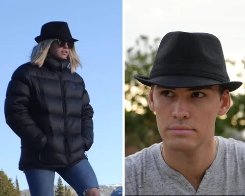Vista 7 de Simplicity Sombrero unisex estilo clásico de Manhattan Fedora unisex