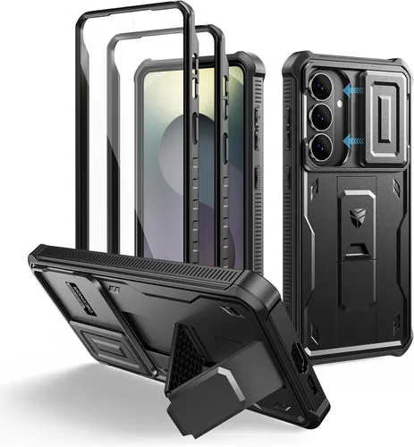 Vista 14 de Dexnor Funda para Samsung Galaxy S24 con Cubierta Deslizante Integrada para Cámara y Protector de Pantalla y Soporte, Funda Resistente a los Golpes