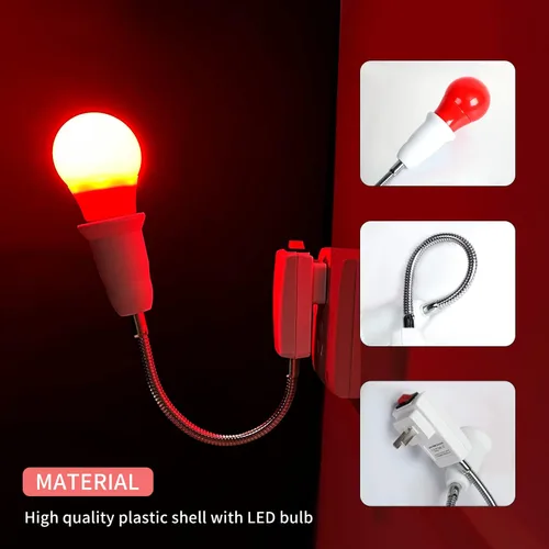 Vista 5 de eTone Lámpara de luz segura para sala oscura E27 LED tornillo boca pared luz de escritorio de 360 grados con interruptor