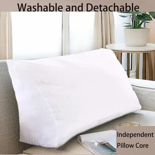 Vista 2 de Almohada de cabecera de cuña azul para lectura y reposo en cama, almohada triangular para respaldo de lectura, cojín de cuña para espalda, almohada