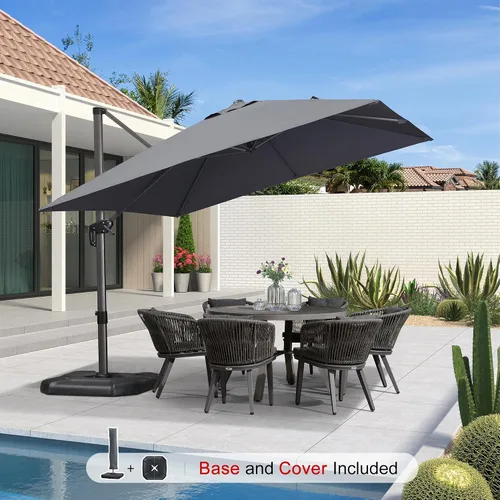 Vista 408 de PURPLE LEAF Paraguas al aire libre con base 8' x 8' protección solar verde Manzana Verde (Apple Green)