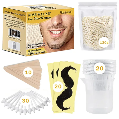Vista 7 de Kit de cera nasal para hombres y mujeres con 20 aplicadores (15-20 usos), kit de cera para la nariz y las orejas, sin dolor y rápido, resultados