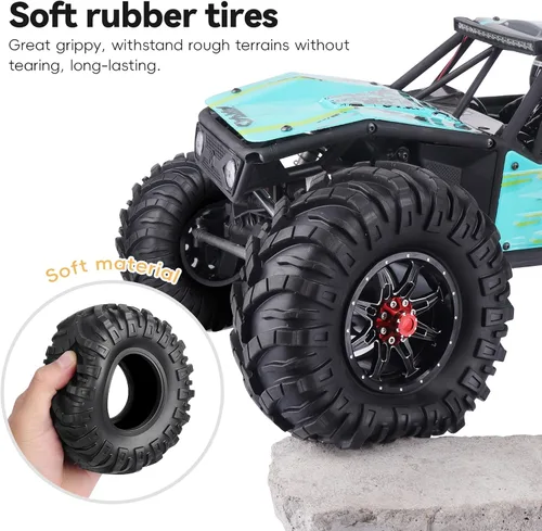Vista 5 de 2.2 RC Crawler Neumáticos 1/10 RC Crawler Neumáticos con insertos de espuma OD 5.04 pulgadas/5.039 in para Axial Wraith Wrangler Wraith Spawn 1/10