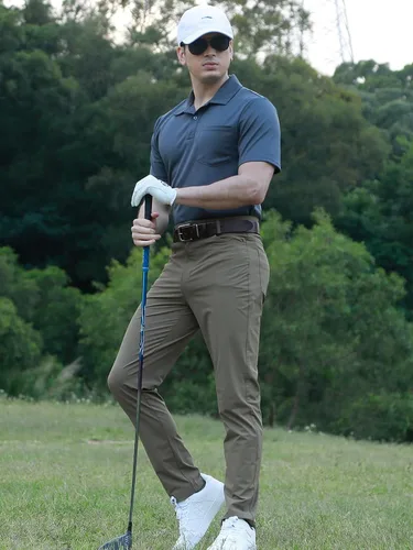 Vista 7 de BGOWATU Camisas polo de manga corta con cuello para hombre, camisas de golf de secado rápido con bolsillo