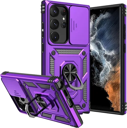 Vista 8 de Funda para S23 Ultra, con cubierta para cámara, [grado militar] 16 pies. Funda probada contra caídas con funda protectora magnética para Galaxy S23