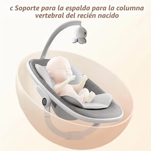 Vista 5 de VaVaSoo - Columpio eléctrico para bebés Mamroo 6 Motion Automatic Newborn para niña y niño regalo con control remoto, 5 velocidades, 13 melodías