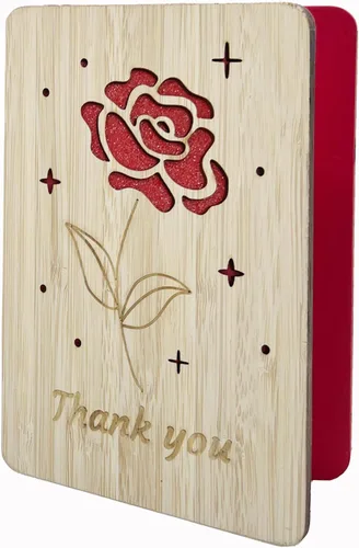 Vista 9 de Tarjetas de agradecimiento de madera con sobres, florero en blanco, tarjeta de regalo de Acción de Gracias para profesor, jefe, amigos, familia