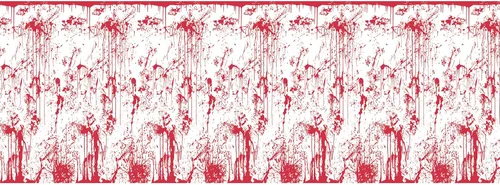 Vista 19 de Beistle Telones de fondo de pared sangrientos, 2 revestimientos de pared de plástico realistas con estampado de sangre goteante para Halloween