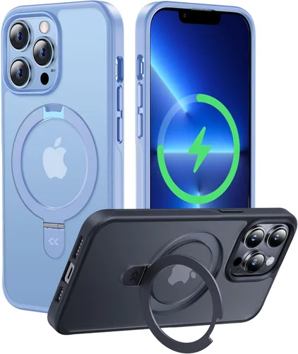 Vista 40 de CASEKOO - Funda diseñada para iPhone 14 Pro con soporte magnético invisible [protección contra caídas de grado militar] [compatible con MagSafe]