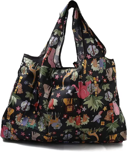 Vista 9 de BEEFLYING Bolsas de comestibles plegables, de nailon, ecológicas y reutilizables, impermeables, bolsas de la compra plegables