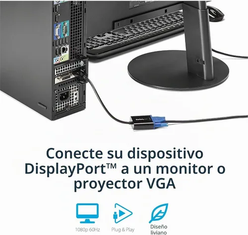 Vista 7 de StarTech Adaptador activo de DisplayPort a VGA, 1080p60, DP1.2 DP2VGA3