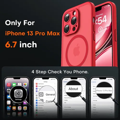 Vista 377 de TOCOL Funda magnética 3 en 1 para iPhone 15 Pro, mejorada [protección completa de cámara] con 2 protectores de pantalla, compatible con MagSafe Gris