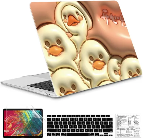 Vista 15 de Funda compatible con MacBook Air de 13 pulgadas 2022, 2021-2018 A2337 M1 A1932 A2179, carcasa de plástico duro duradero, cubierta de teclado