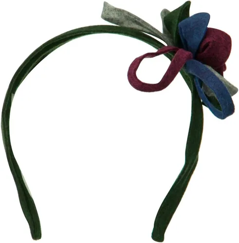 Vista 4 de Felt Multicolor Headband with Flower - Green W01S36A