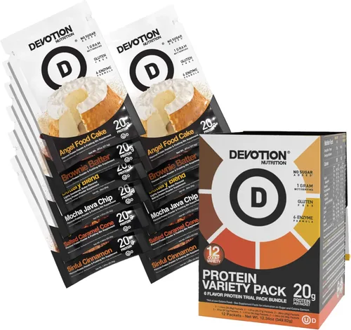 Vista 19 de Devotion Nutrition Brownie - Proteína en polvo para batidos, hornear, brownies, postres, 0.71 oz de aislado de suero y mezcla de caseína, sin azúcar