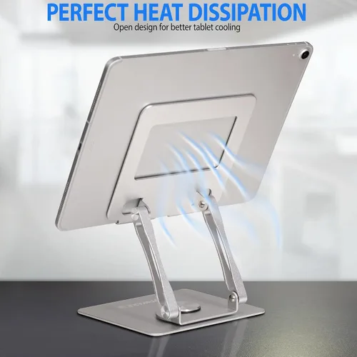 Vista 4 de Soporte giratorio para tableta para iPad/Kindle/iPhone de 13 a 4.7 pulgadas, soporte ajustable para tablet para escritorio, cocina, PC, accesorios
