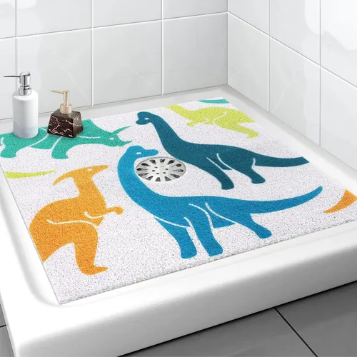 Vista 9 de Tapete de Ducha Cuadrado Extra Grande, Yonala 36 x 36 Pulgadas Tapetes de Ducha Elegantes Antideslizantes para Interior de Ducha con Orificio