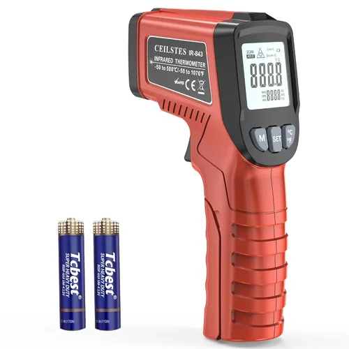 Vista 10 de Pistola termómetro infrarroja, pistola de temperatura infrarroja para cocinar, pistola de termómetro láser de -58 ℉ ~ 1076 ℉ con emisividad