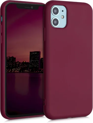 Vista 8 de kwmobile Funda compatible con Apple iPhone 11 - Funda protectora de silicona TPU suave y delgada - Rosa impresionante