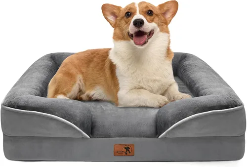 Vista 12 de Spotted Play Cama ortopédica para perros con lados, sofá cama para perros pequeños, sofá cama de espuma de apoyo para mascotas con funda extraíble