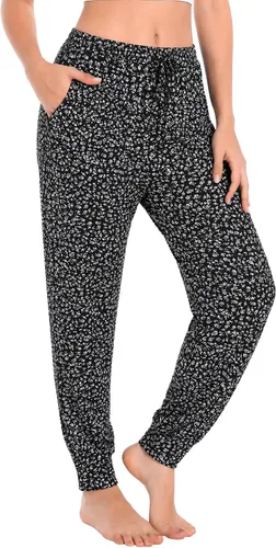 Vista 10 de Envlon - Pantalones de yoga para mujer, sueltos, ligeros, pantalones de entrenamiento, con cordón, cómodos, joggers casuales, con bolsillos Negro