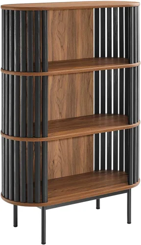 Vista 10 de Modway Fortitude - Estantería de tres niveles con almacenamiento abierto, color roble