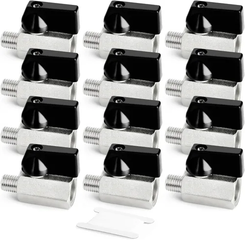Vista 19 de GASHER 12PCS Mini válvula de bola de latón interruptor apagado, 1/2 pulgada hembra x 1/2 pulgada rosca hembra tubería