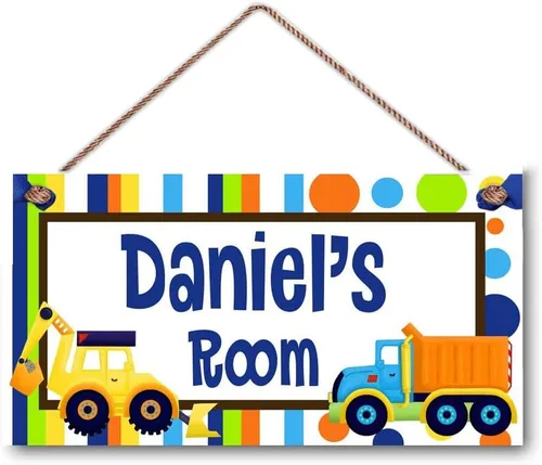 Vista 15 de Letrero de puerta de perezoso floral con nombre personalizado, flores, dormitorio, cuarto de bebé, placa de madera colgante, decoración de pared