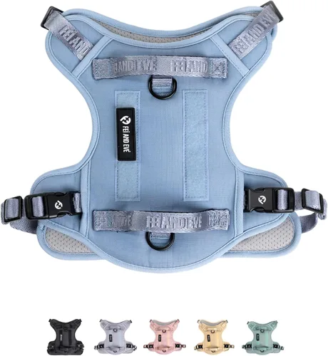 Vista 19 de Fei & Eve - Arnés para perro, sin tirones, nailon duradero, doble asa, panel táctico, pequeño (negro) 3-Point No-Pull Control, Dual Handle