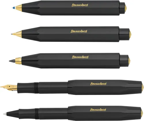 Vista 8 de Kaweco Sport Classic Fountain pluma color negro, con plumín medio.