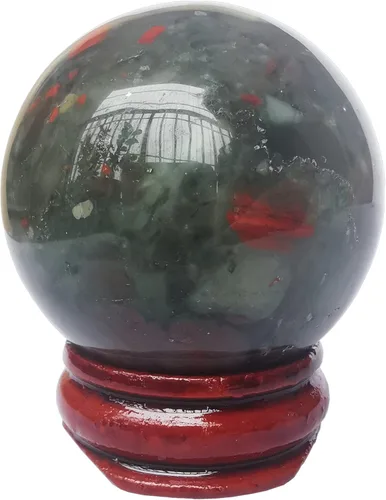 Vista 4 de Escultura de esfera de adivinación de cristal curativo de labradorita negra de 1.575 pulgadas, bola de piedras preciosas, colección decorativa