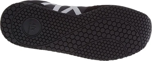 Vista 4 de AX ARMANI EXCHANGE Tenis con logo y cordones para hombre, Negro + Blanco