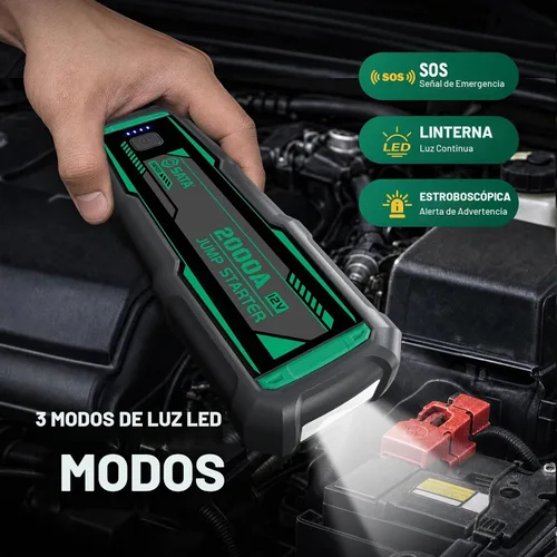 Vista 5 de SATA Arrancador de batería de coche de 2000 A, gas de 8.5 L y diésel de 6.5