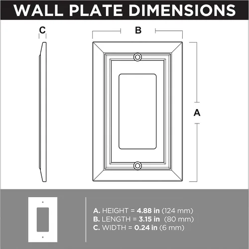 Vista 6 de Franklin Brass Classic Architecture - Placa decorativa para interruptor de luz (paquete de 3), placa de pared de níquel cepillado de 1 banda