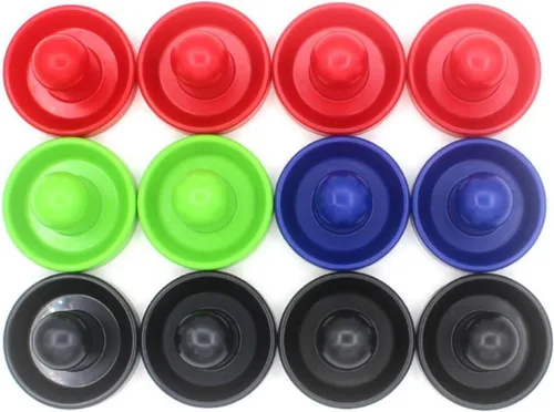 Vista 6 de Air Hockey Pushers and Air Hockey Pucks, Air Hockey Table Game Replacement Accessories, 2 Red Pushers