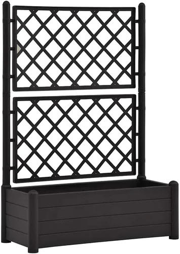 Vista 16 de vidaXL Cama elevada para jardín con enrejado, cama elevada para flores y plantas, maceta con orificio de drenaje, uso en exteriores e interiores
