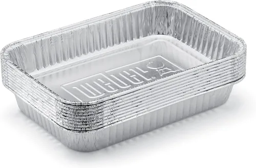 Vista 5 de Sartenes de goteo de aluminio Weber, compatibles con parrillas de gas Weber, pequeñas, juego de 10