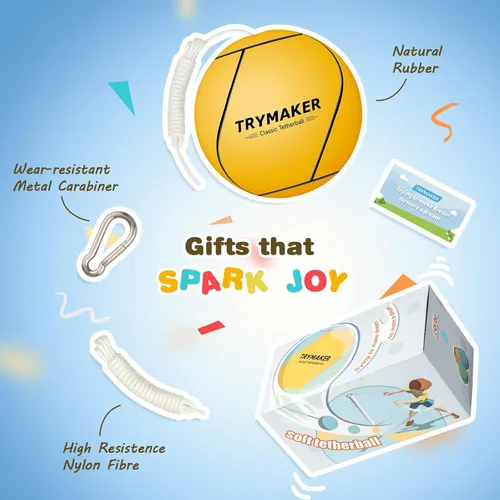 Vista 6 de Trymaker Tetherball - Juego de bolas de sujeción y cuerda de repuesto