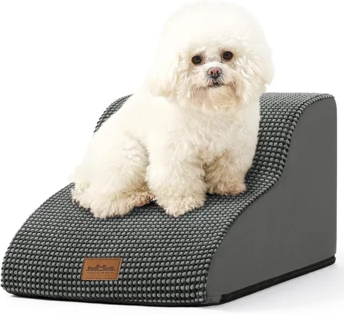 Vista 39 de COZY KISS Escaleras para perros pequeños de 11.8 pulgadas de alto, escalón curvado para cachorros, gatos mayores, rampa mediana para mascotas