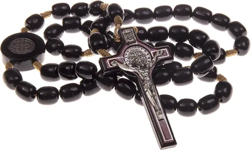 Vista 3 de Intercession Mens Large St Benedict Wood Rosary