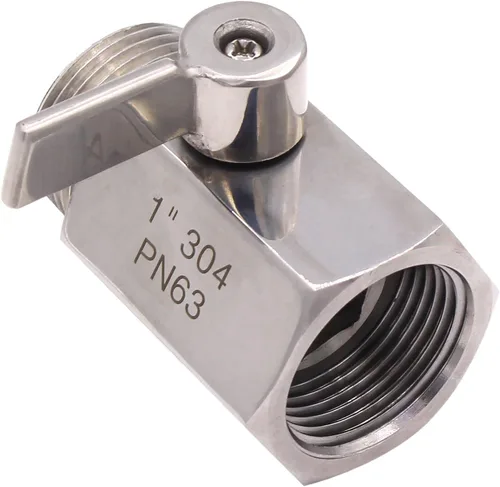 Vista 5 de DERNORD - Miniválvula de bola de 1 pulgada en acero inoxidable NPT hembra x macho con rosca SUS304
