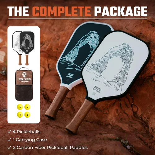Vista 6 de Bison Paddles: Carbon Fiber Pickleball Paddle Set of 2 - National Parks Edition Durable Unibody Construction Textured Carbon Fiber Surface