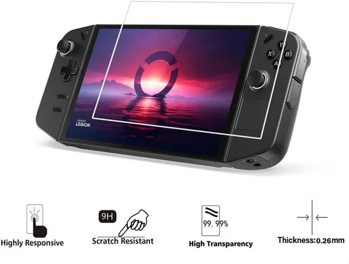 Vista 3 de Walieoka - Protector de pantalla compatible con Lenovo Legion Go, película protectora de vidrio templado de dureza 9H, resistente a los arañazos