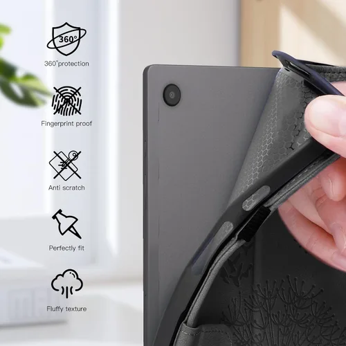 Vista 6 de Funda para tablet iPad Air de 11 pulgadas, diseño de diente de león con soporte para lápiz Apple, cierre magnético y recortes precisos, compatible