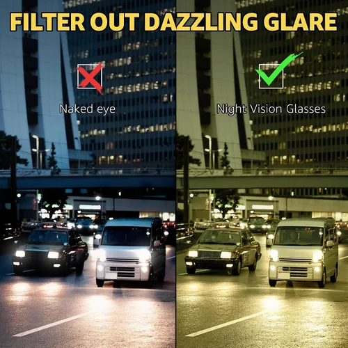 Vista 3 de Myiaur Gafas de conducción de visión nocturna para hombre, lentes polarizadas antideslumbrantes amarillas para noche con protección UV400