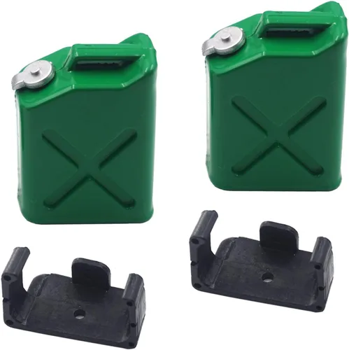 Vista 2 de ShareGoo - 2 piezas a escala 1/10 RC Rock Crawler accesorio de decoración de plástico mini tanque de combustible compatible con Axial SCX10 CC01