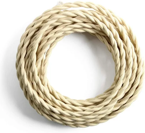 Vista 16 de Cable trenzado cubierto de tela para lámpara de 25 pies, 18/2 industrial eléctrico estilo vintage, calibre 18 estilo antiguo para lámpara retro